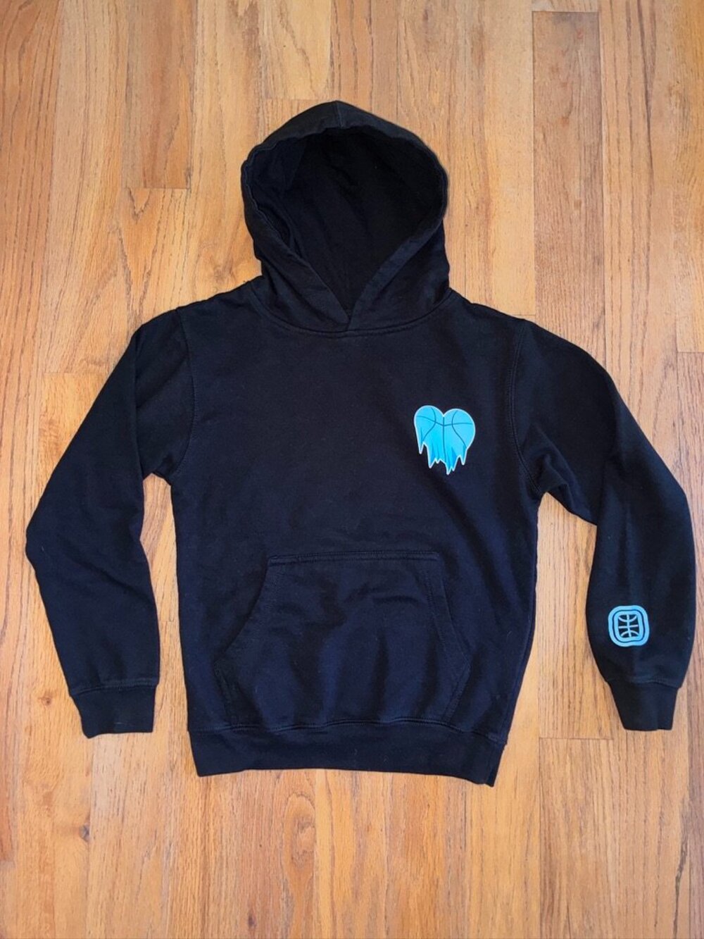 Overtime Cold Hearts Youth Medium Black Blue Graphic Hoodie